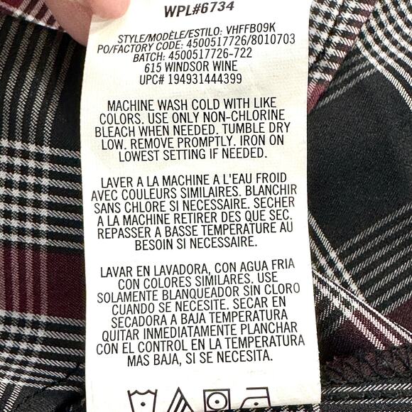 Van Heusen Flex Boys Plaid Button Down Shirt Medium 10/12 Multicolor Long Sleeve - Picture 10 of 12